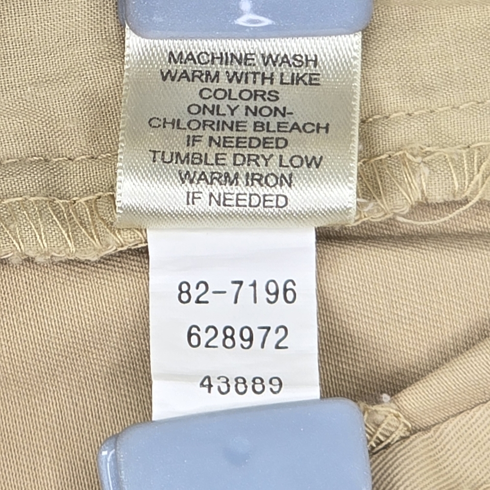J.Jill High Rise Belted Cotton Twill Chino Shorts Pleated Cuffed Khaki Size 12 - Picture 6 of 6